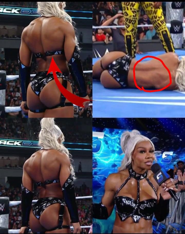 Jade’s blouse tore during the wrestling match. Naomi took out all her anger on the blouse.