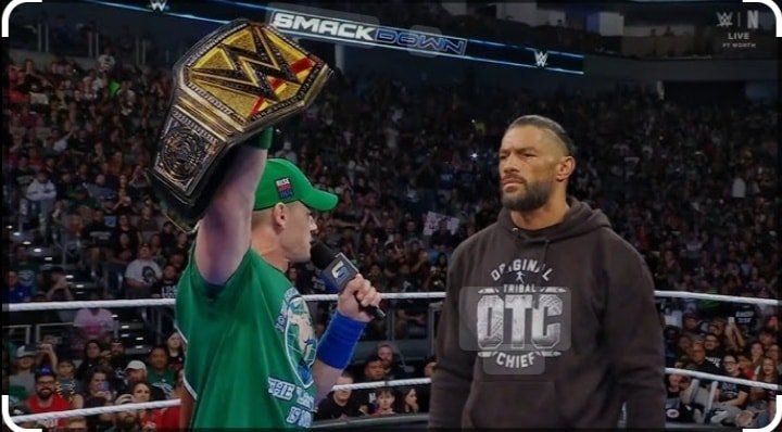 BREAKING: ROMAN REIGNS SHOCKS THE WORLD – CHALLENGES JOHN CENA TO TITLE MATCH AT WWE SMACKDOWN LIVE EVENT!