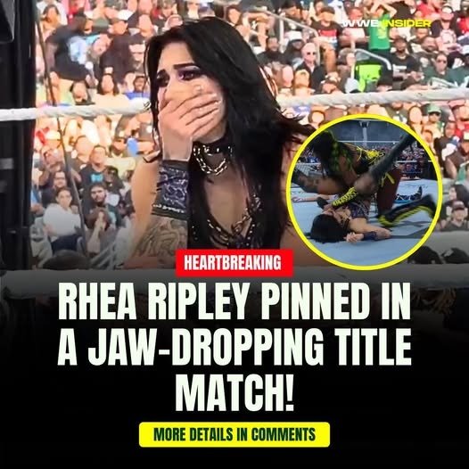“HEARTBREAKING: Rhea Ripley Pinned in a Jaw-Dropping Title Match – What Went Wrong?”